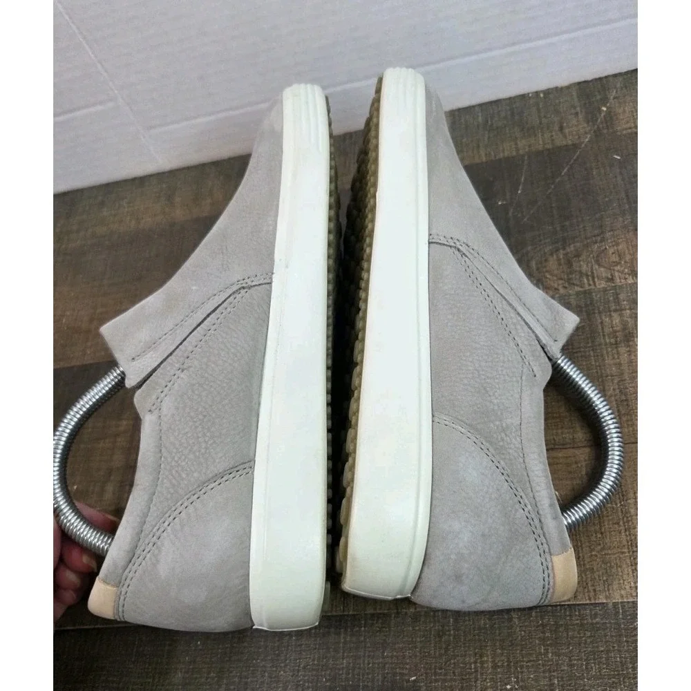 ECCO Soft 7 Slip On With Zipper Sneaker Warm Grey Leather Women's US 7-7.5